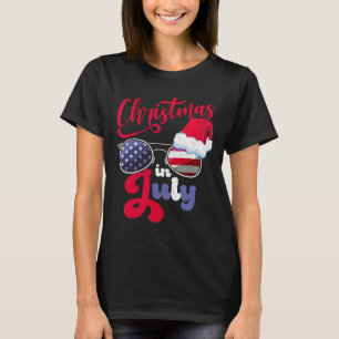 Camiseta Navidad En Julio Usa Americano Gafas De Sol Sombre