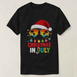 Camiseta Navidad en Julio Vacaciones de Verano Tropical