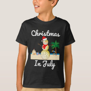 Camiseta Navidad En Julio Volleybyll Muñeco de Nieve Santa 