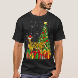 Camiseta Navidad en un gato bengalí enciende Navidad en San