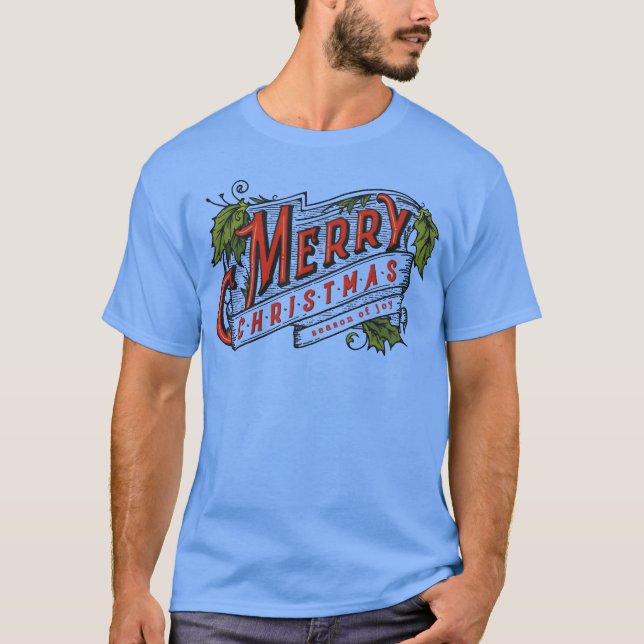 Camiseta Navidad es temporada de alegría Feliz chica navide (Anverso)