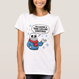 Camiseta Navidad escalofriante divertido esqueleto vacacion