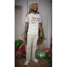 Camiseta Navidad escuadrón de la familia rojo Santa hat per