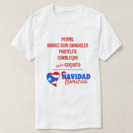 Camiseta Navidad española Boricua Comida tradicional Navida