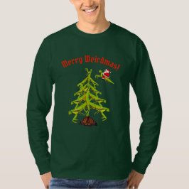 Camiseta Navidad extraño del árbol de la mantis religiosa