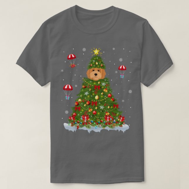 Camiseta Navidad Familia coincidente Divertido Goldendoodle (Diseño del anverso)