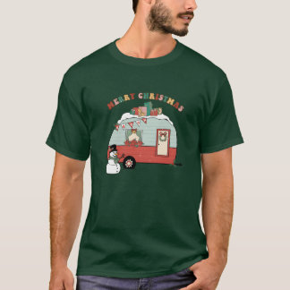 Camiseta Navidad Feliz Navidad Muñeco de nieve Camping Rega