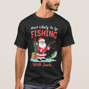 Camiseta Navidad Feliz Navidad Para Regalo Pesca Santa (