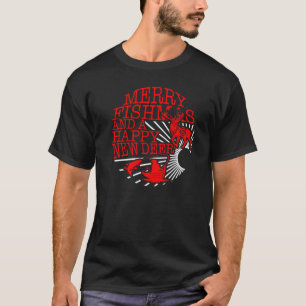 Camiseta Navidad Feliz Pescamas Feliz Año Nuevo Ciervo Pesc