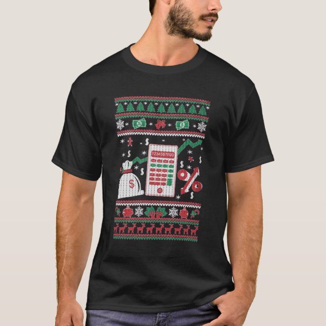 Camiseta Navidad feo del contable (Anverso)