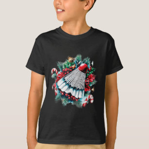 Camiseta Navidad Festiva Para Amantes Del Bádminton, Navida