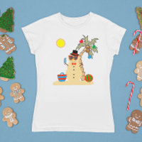 Navidad Fiesta Playa Tropical Muñeco de Nieve