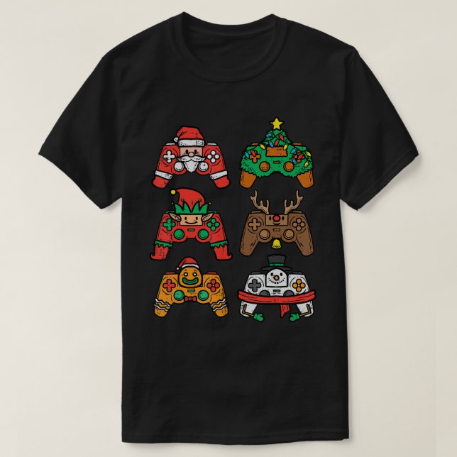Camiseta Navidad Gamer Controller Xmas Gaming Men Boys Ki (Diseño del anverso)