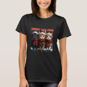 Camiseta Navidad Gatito Lindo Feliz Navidad Gatito Amante F