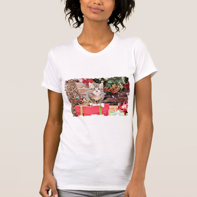 Camiseta Navidad - gato del gatito - Monki (Anverso)