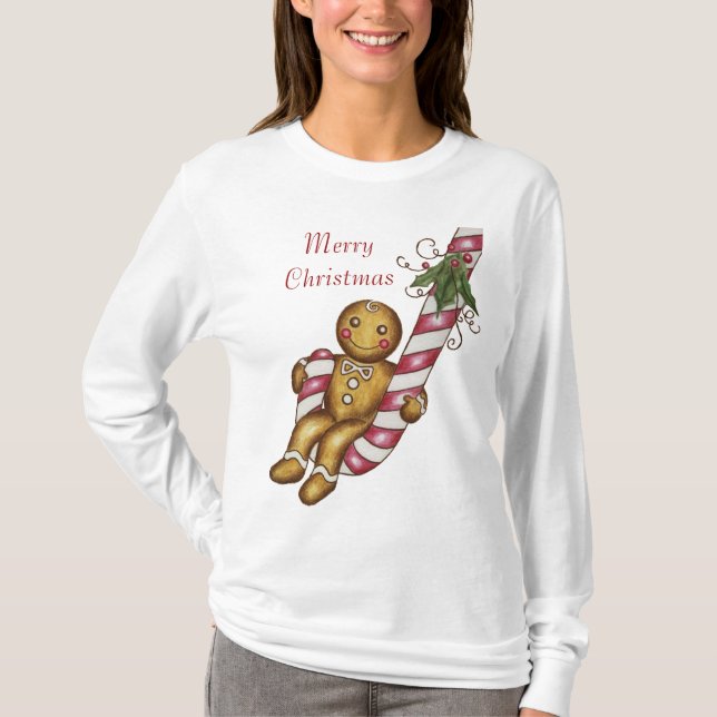 Camiseta navidad Gingerbread Feliz Navidad (Anverso)