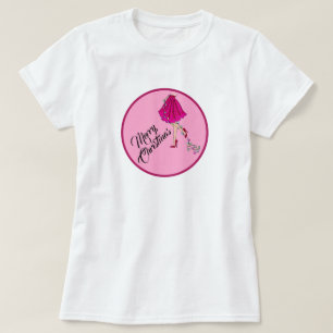 Camiseta Navidad Glam Rosa 