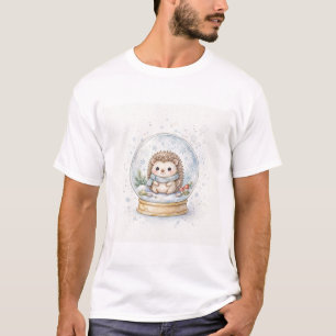 Camiseta Navidad Globo de Nieve Erizo
