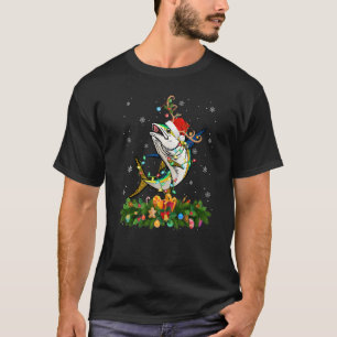 Camiseta Navidad Gorra de renos de Navidad Santa Atuna Fish
