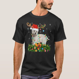 Camiseta Navidad: Gorra de renos de Navidad Santa Westie Do