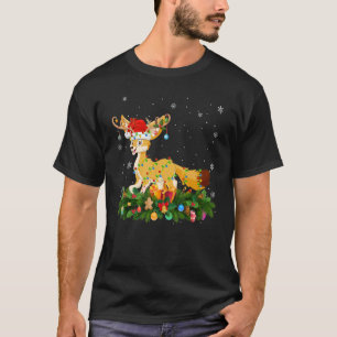 Camiseta Navidad Gorra de renos navideños Santa Fennec Fox