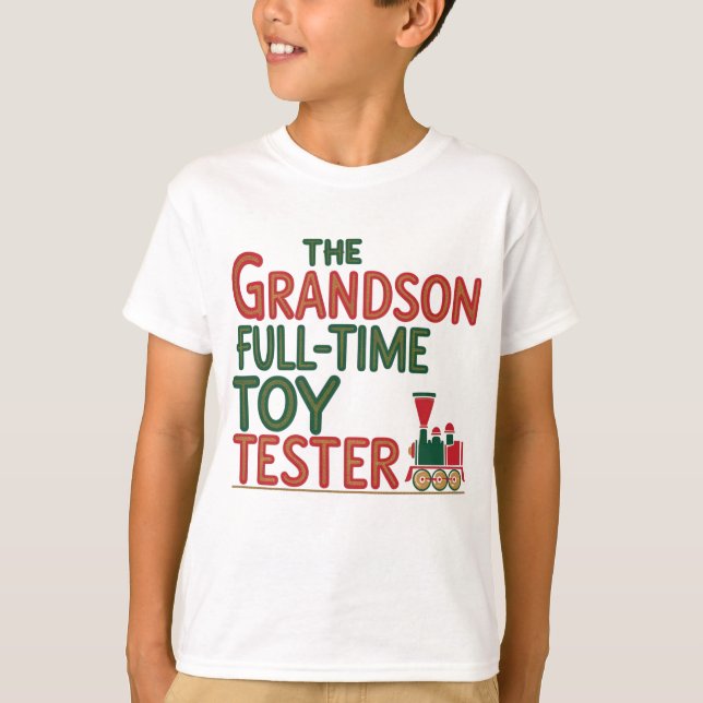Camiseta Navidad Grandson Toy Tester (Anverso)