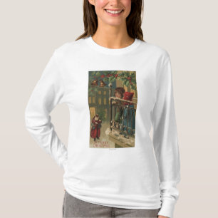 Camiseta Navidad GreetingKids que mira Santa