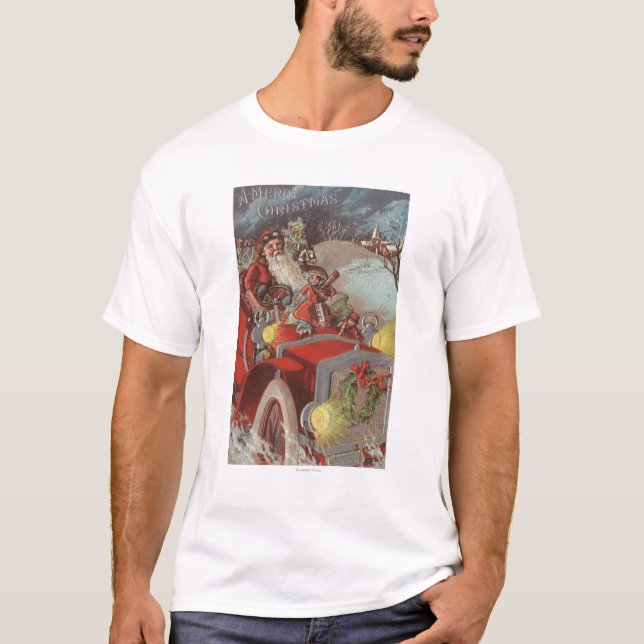 Camiseta Navidad GreetingSanta en coche (Anverso)