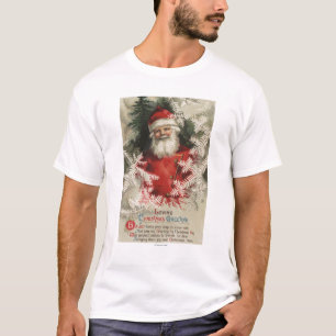 Camiseta Navidad GreetingSanta en las ramas blancas
