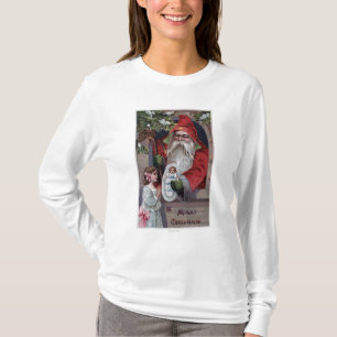 Camiseta Navidad GreetingSanta que da la muñeca