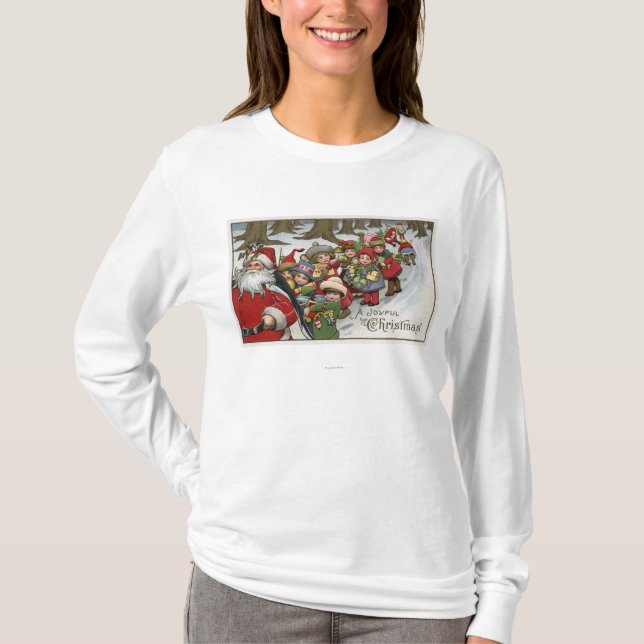 Camiseta Navidad GreetingSanta y ayudantes (Anverso)