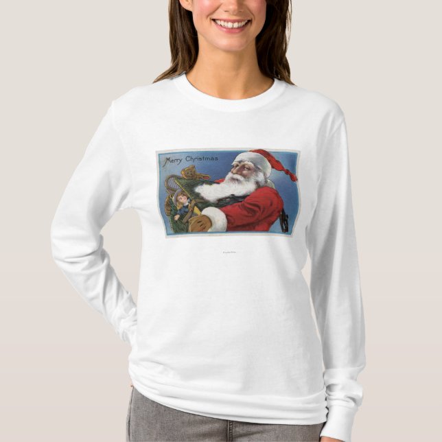 Camiseta Navidad GreetingSanta y regalos (Anverso)