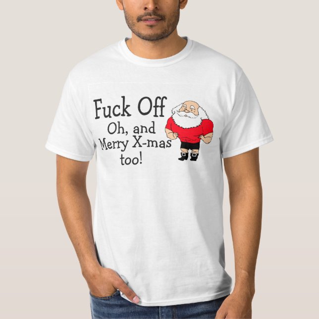 Camiseta Navidad grosero que saluda (Anverso)