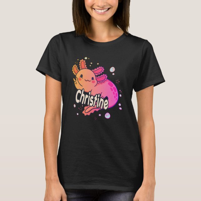 Camiseta NAVIDAD - Hermoso nombre chica con adorable AXOL (Anverso)