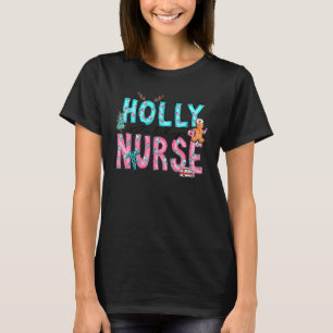 Camiseta Navidad Holly Alegre Enfermera Navidad Para Hombre