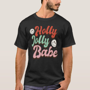 Camiseta Navidad Holly Jolly Baby Groovy Vibes Retro Navida