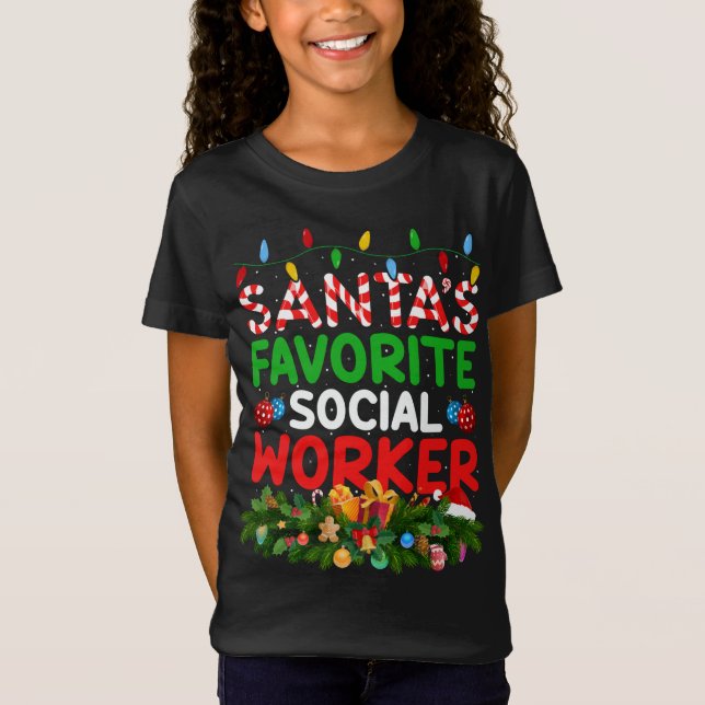 Camiseta Navidad iluminando a Chris, trabajador social favo (Anverso)