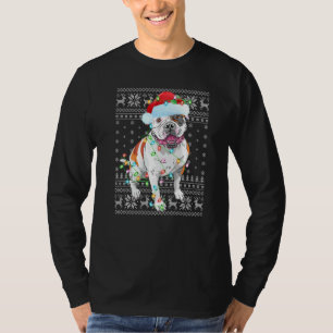Camiseta Navidad iluminando a Santa Hat el feo Bulldog nort