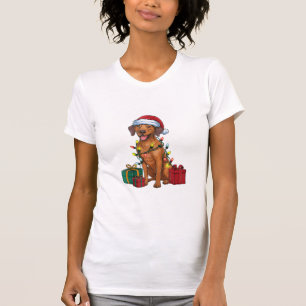 Camiseta Navidad iluminando a Santa Rhodesian Ridgeback per
