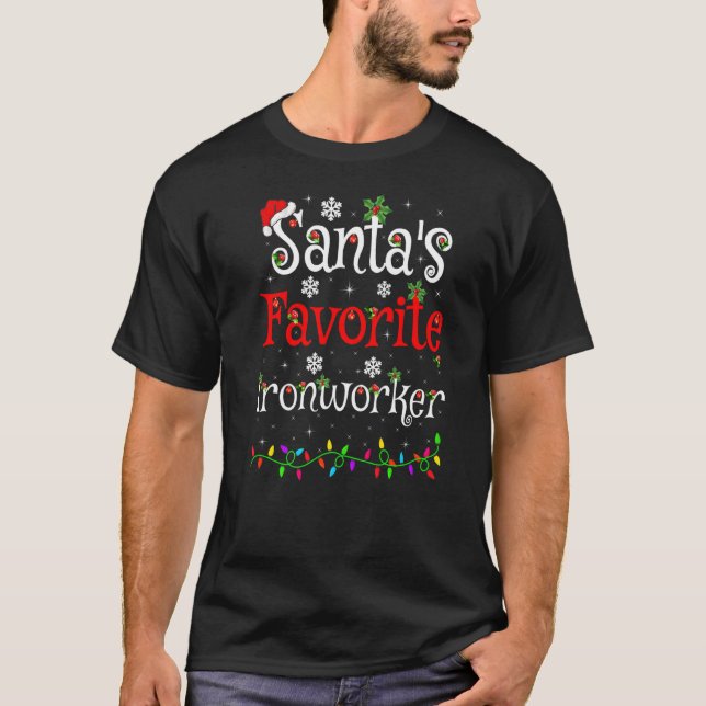 Camiseta Navidad iluminando la Navidad favorita de los iron (Anverso)