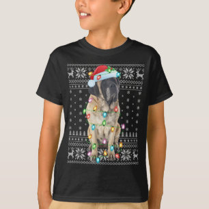 Camiseta Navidad iluminando Santa Hat mal inglés castiff a 