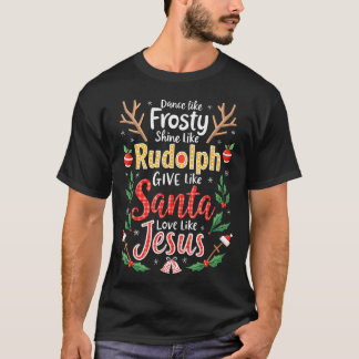 Camiseta Navidad Jesús Baile Cristiano Como Brillo Escarcha