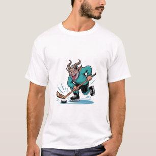 Camiseta Navidad Jugando Hockey sobre Hielo Espeluznante Na