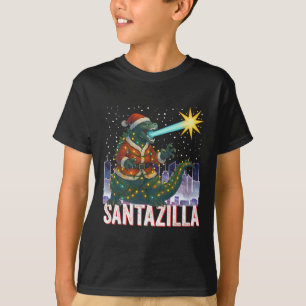 Camiseta Navidad Kaiju Santazilla Monstruo Japonés Dinosa