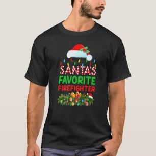 Camiseta Navidad: Luciendo a Santa Claus como bombero favor