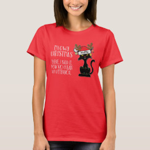 Camiseta Navidad Meowy a un gato sarcástico con nombre pers