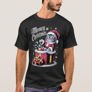 Camiseta Navidad Meowy Dicho Divertido De Gatos Festivos