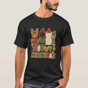 Camiseta Navidad Meowy Gato Cute Catmas Retro Fiesta