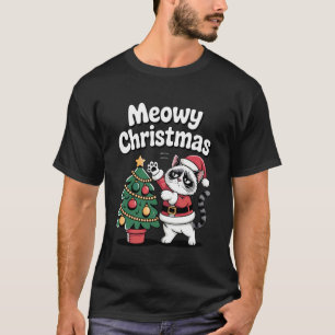 Camiseta Navidad Meowy Gato Divertido Fiesta Divertida