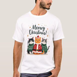 Camiseta Navidad Meowy Gato Divertido Navidad Festa Xmas S